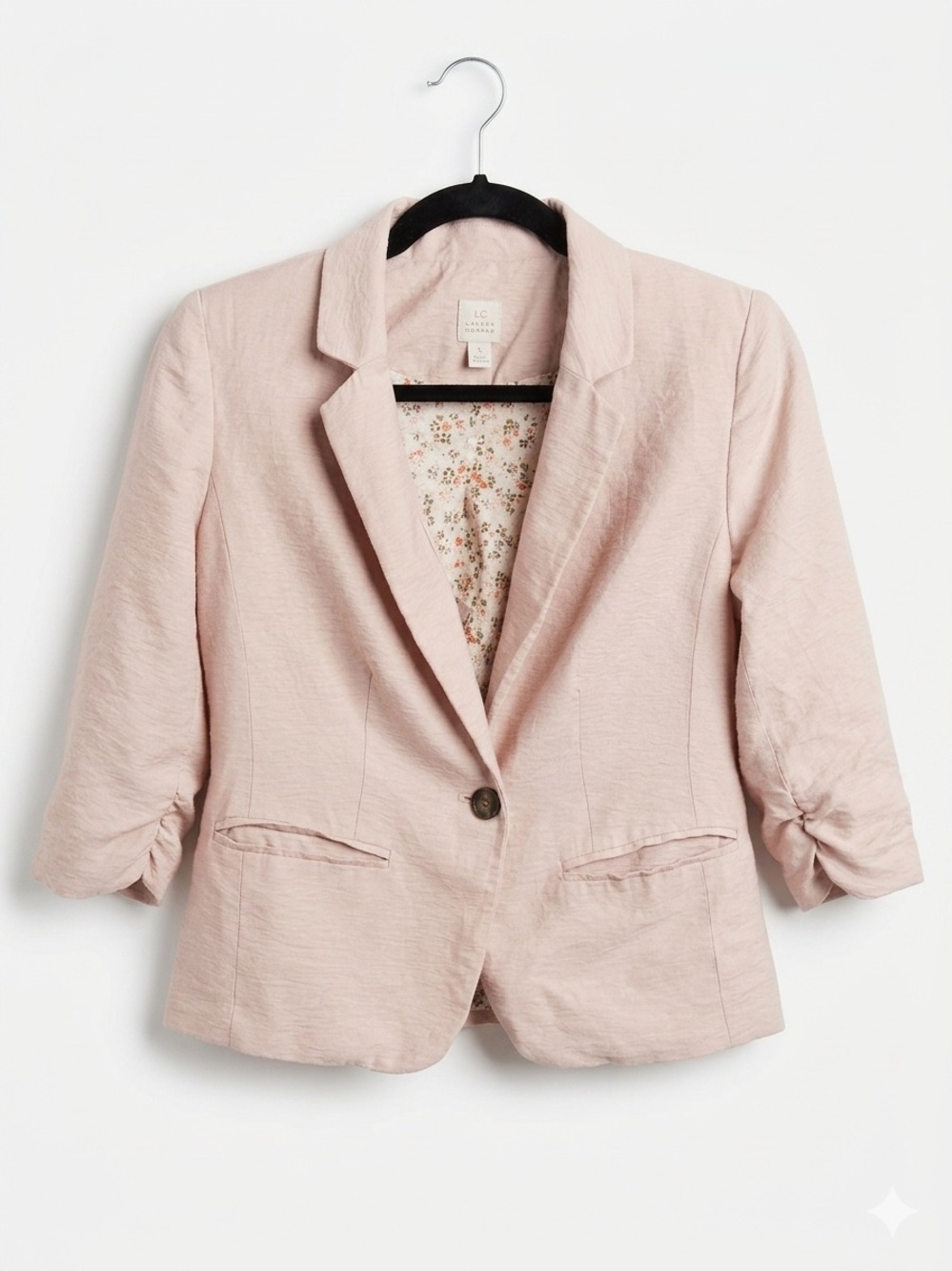 LC Lauren Conrad Light Blush Pink Single-Button Blazer